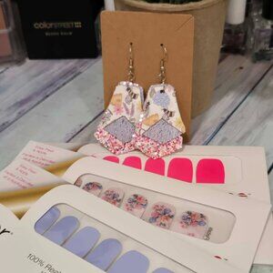 Color Street Bee and Floral Press On Nail Design Bundle